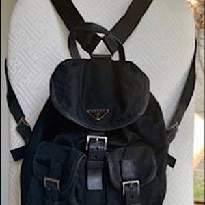 Prada vintage nylon backpack silver hardware.